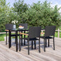 JUNG Vida 5-tlg. Garten-Essgruppe Schwarz Poly Rattan