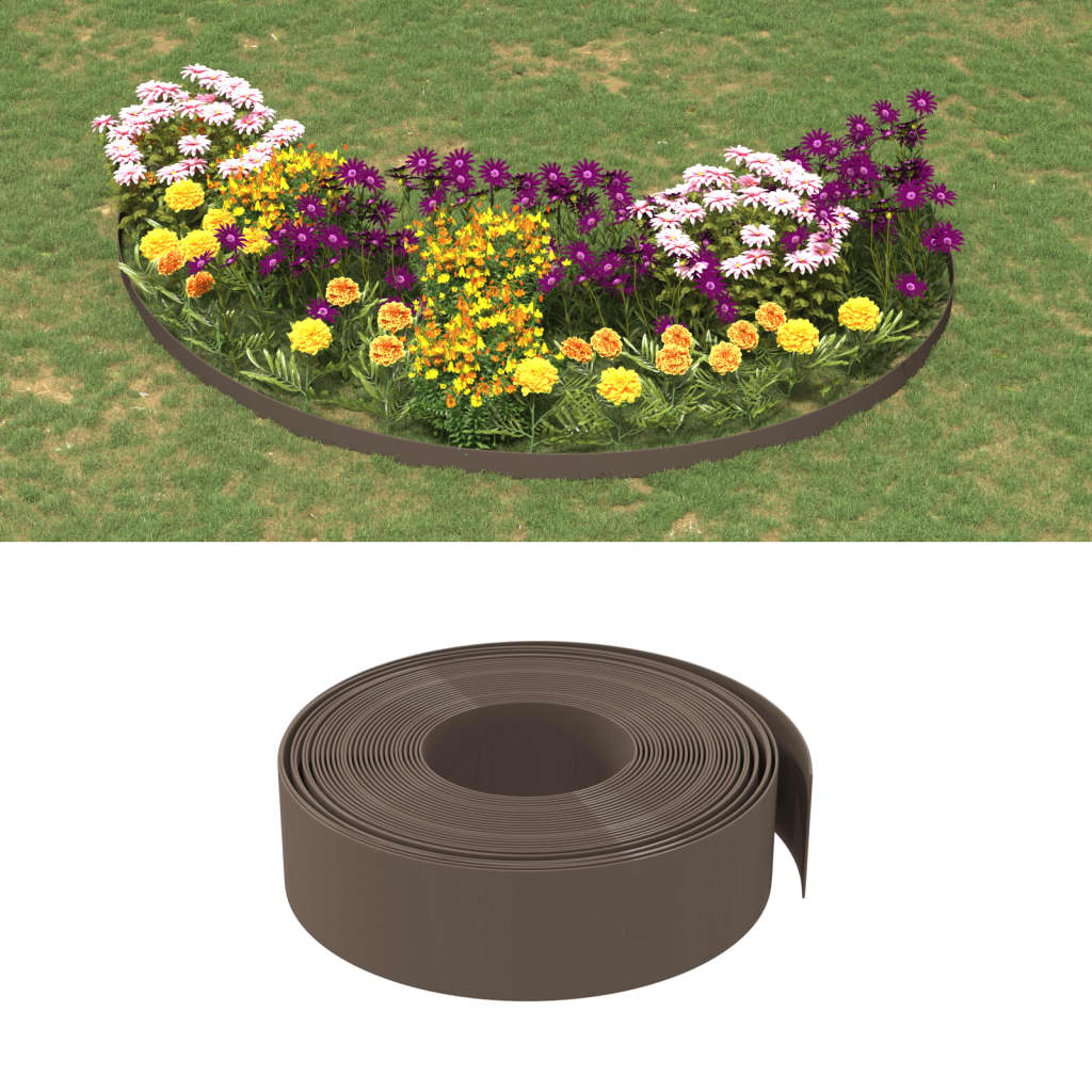 JUNG Vida Rasenkante Braun 10 m 15 cm Polyethylen