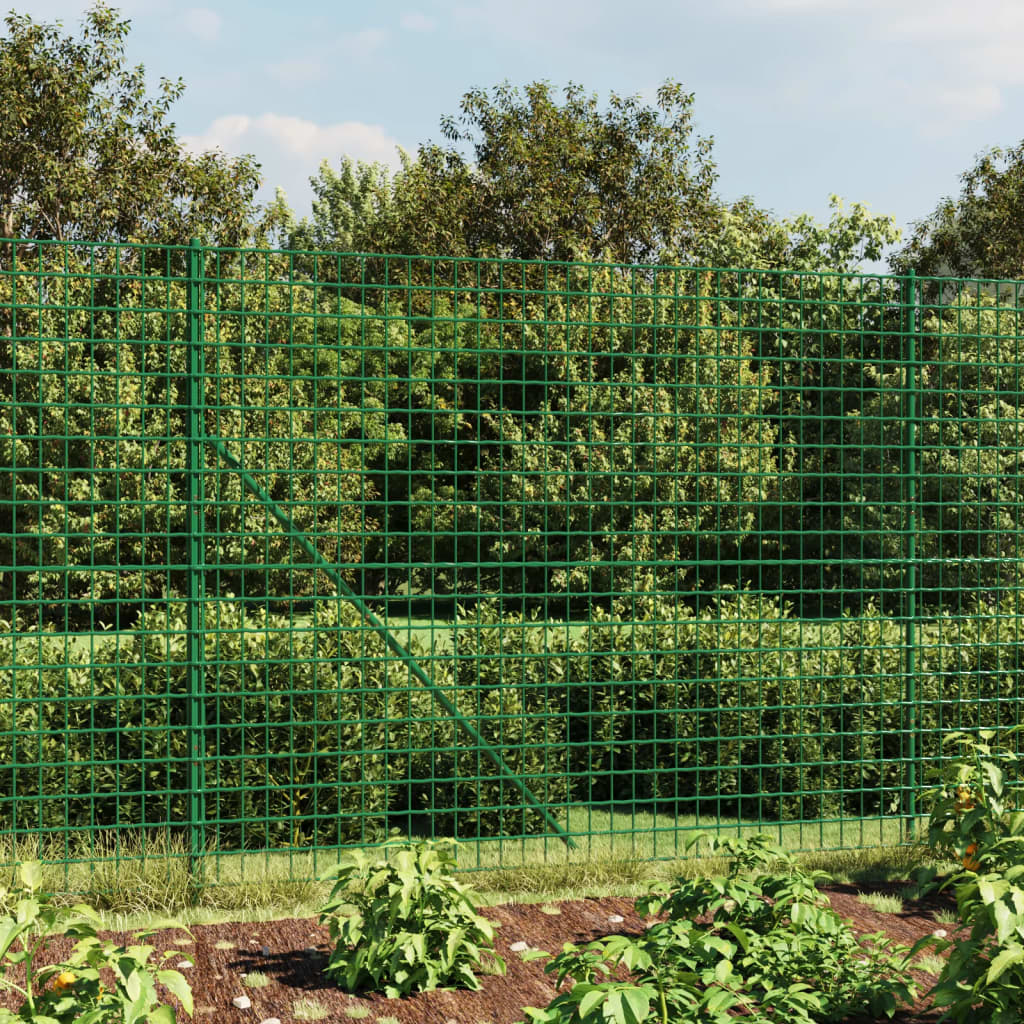 JUNG Vida Maschendrahtzaun mit Bodenhülsen Grün 1,4x25 m