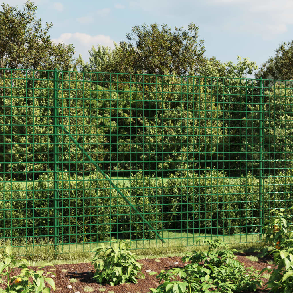 JUNG Vida Maschendrahtzaun mit Bodenflansch Grün 1,4x10 m