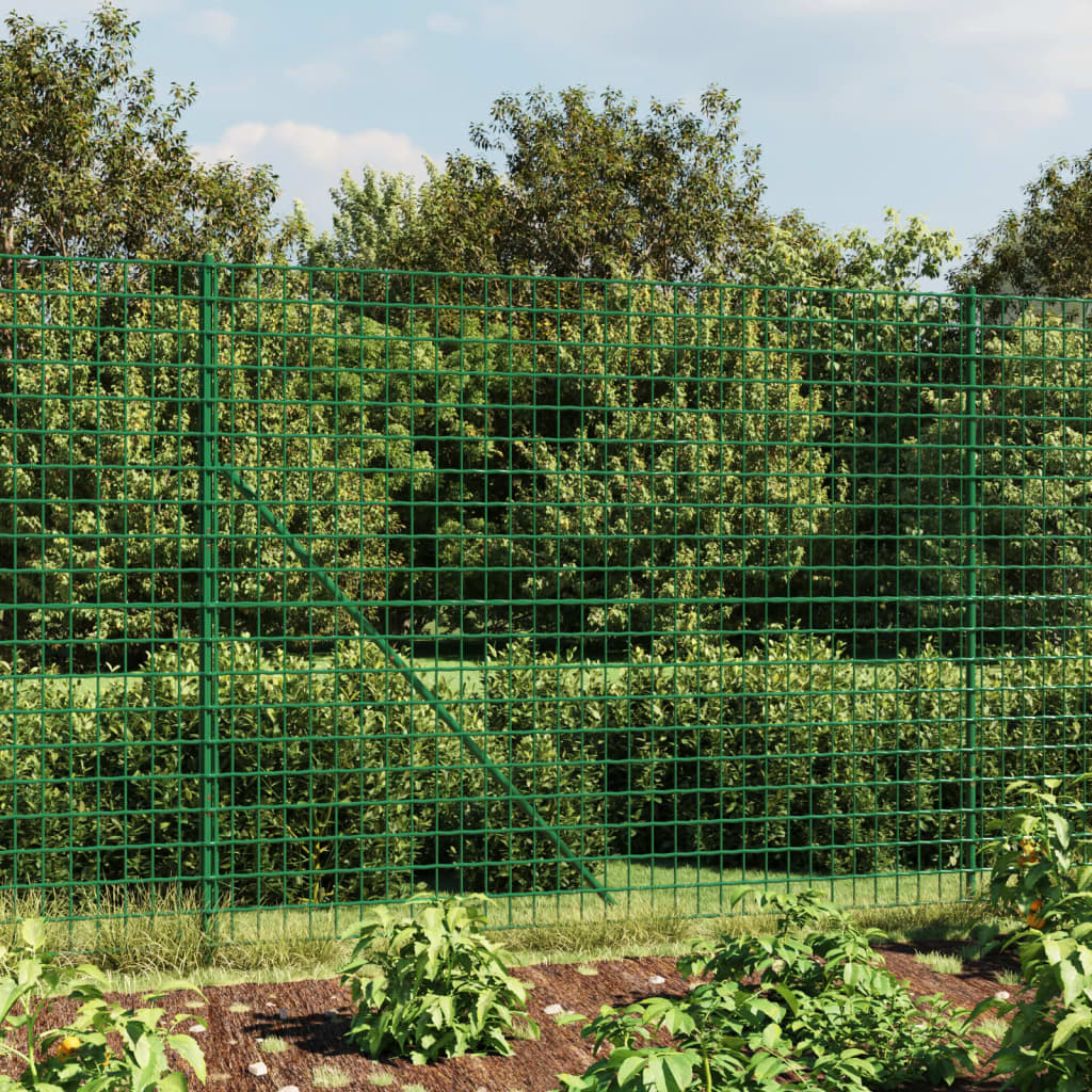 JUNG Vida Maschendrahtzaun mit Bodenflansch Grün 1,4x25 m