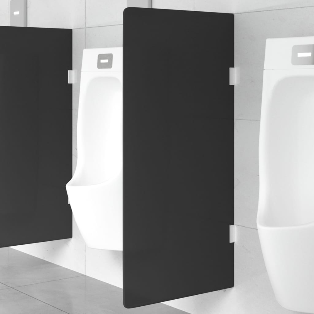 JUNG Vida Urinal-Trennwand Wandmontage Schwarz 90x40 cm Hartglas