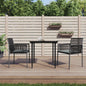 JUNG Vida Gartenstühle mit Kissen 2 Stk. Schwarz 54x60,5x83,5 cm