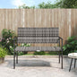 JUNG Vida Gartenbank 2-Sitzer Grau Poly Rattan