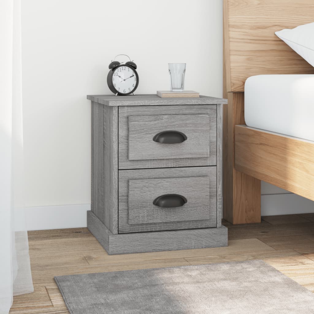 JUNG Vida Nachttische 2 Stk. Grau Sonoma 39x39x47,5 cm Holzwerkstoff