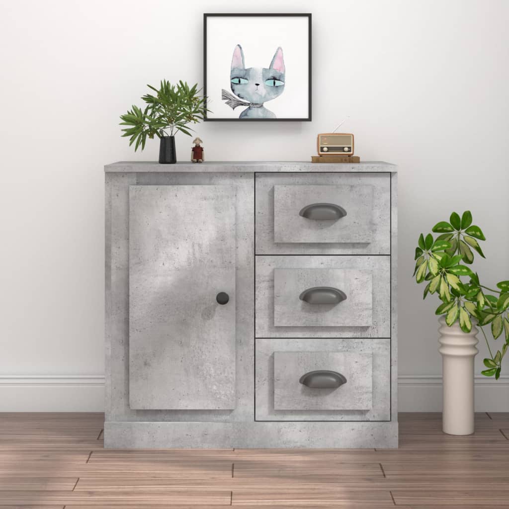JUNG Vida Sideboard Betongrau 70x35,5x67,5 cm Holzwerkstoff