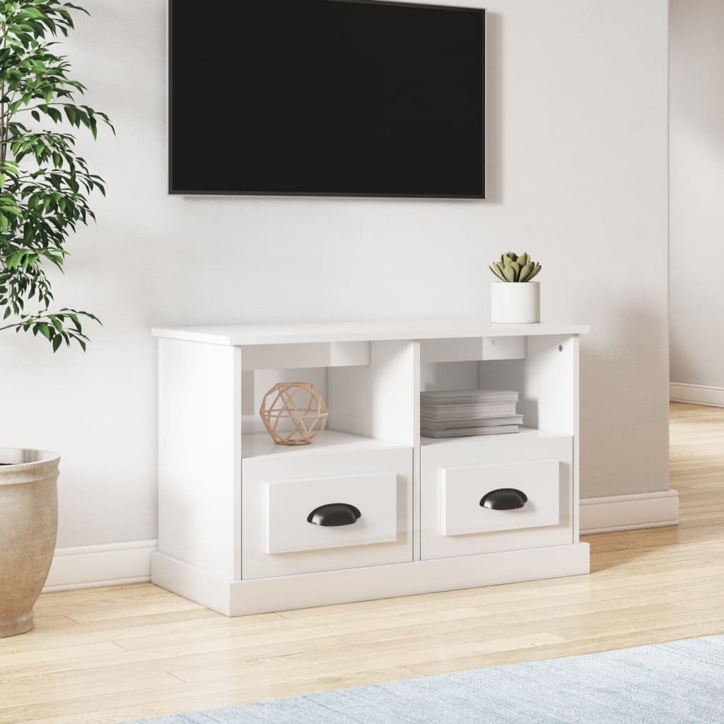 JUNG Vida TV-Schrank Hochglanz-Weiß 80x35x50 cm Holzwerkstoff