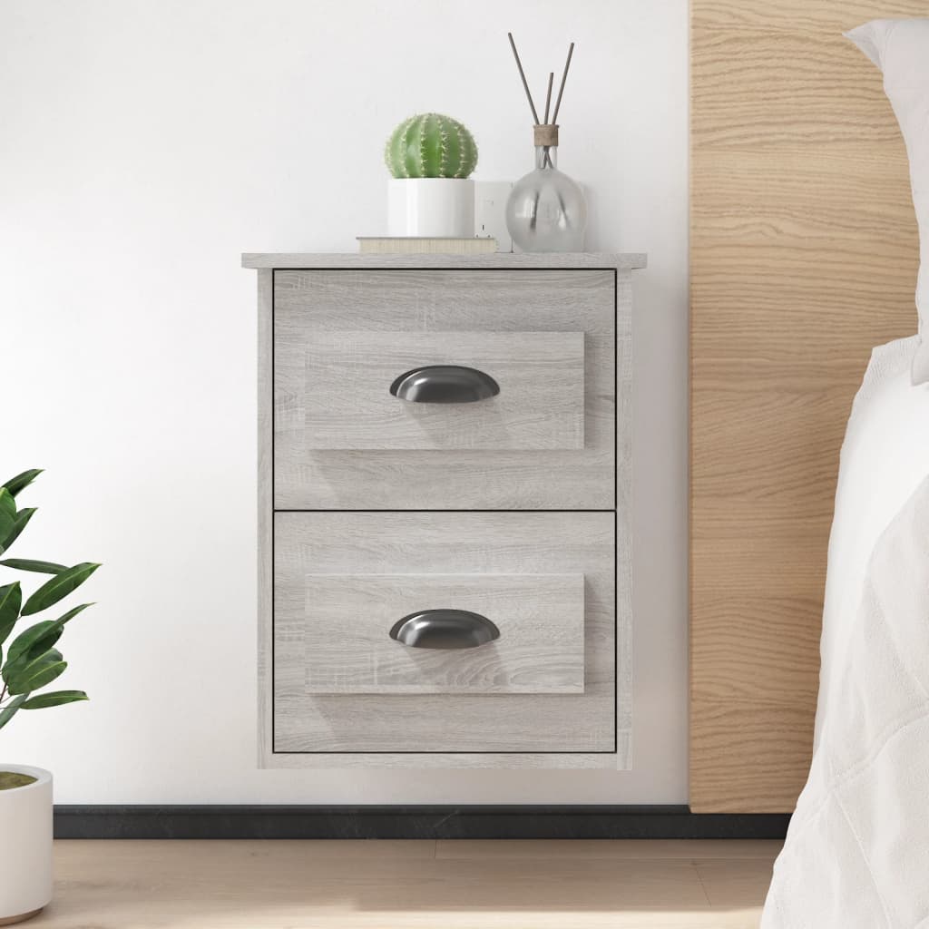JUNG Vida Wand-Nachttisch Grau Sonoma 41,5x36x53 cm
