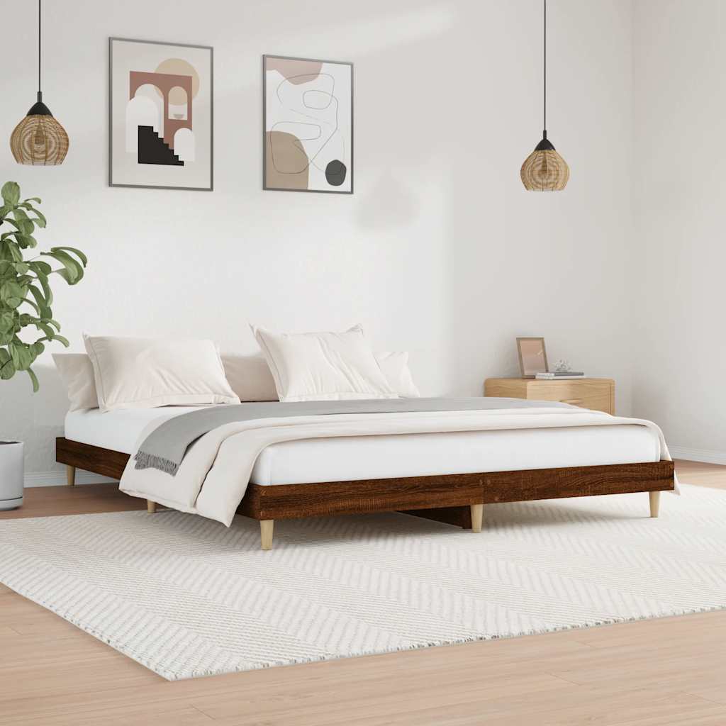 JUNG Vida Bettgestell ohne Matratze Braun Eiche 120x200 cm Holzwerkstoff