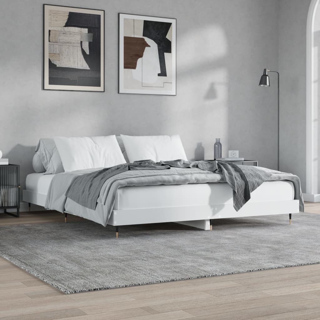 JUNG Vida Bettgestell Weiß 200x200 cm Holzwerkstoff