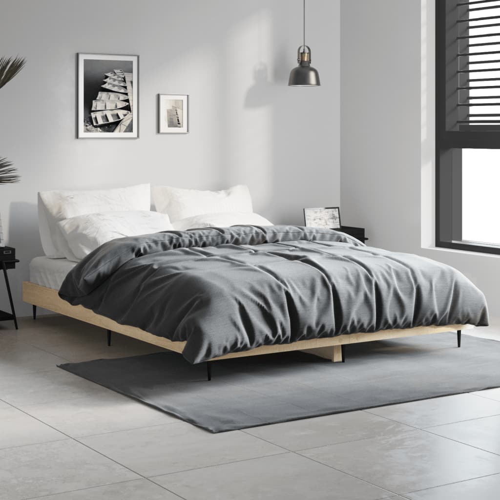 JUNG Vida Bettgestell Sonoma-Eiche 135x190 cm Holzwerkstoff
