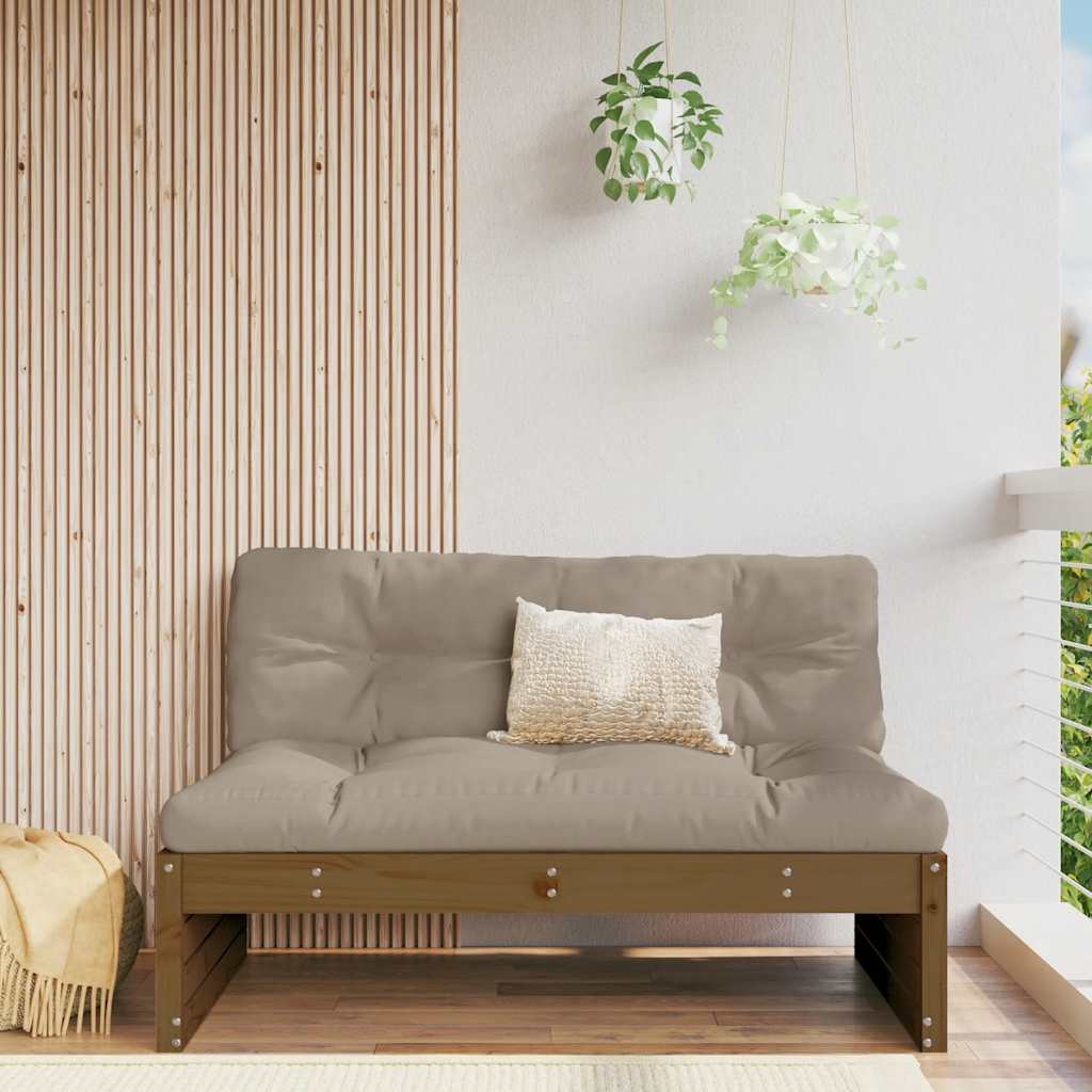 JUNG Vida Mittelsofa Honigbraun 120x80 cm Massivholz Kiefer