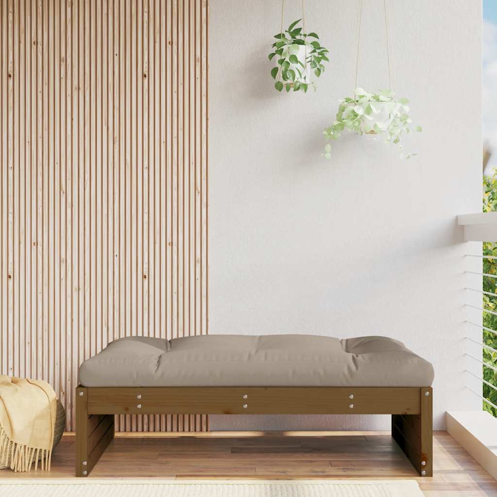 JUNG Vida Gartenhocker Honigbraun 120x80 cm Massivholz Kiefer