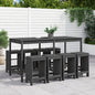 JUNG Vida 9-tlg. Gartenbar-Set Grau Massivholz Kiefer