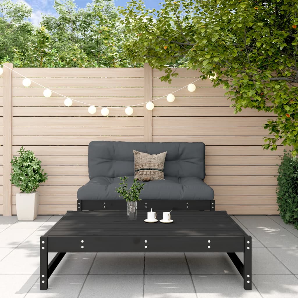 JUNG Vida 2-tlg. Garten-Lounge-Set Schwarz Massivholz Kiefer