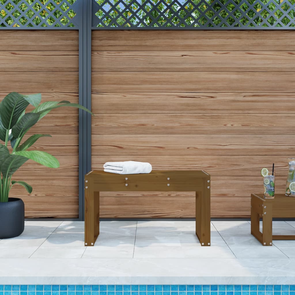 JUNG Vida Gartenbank Honigbraun 80x38x45 cm Massivholz Kiefer