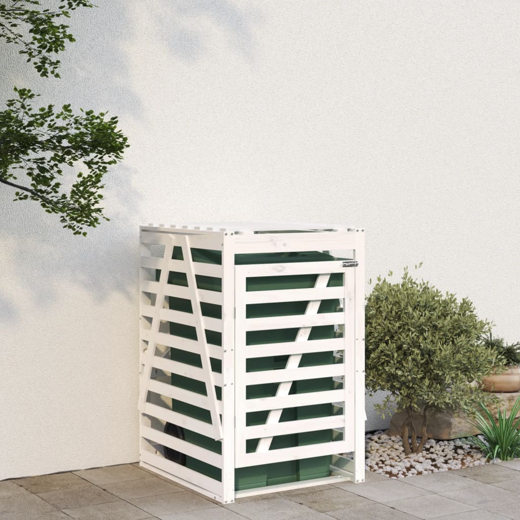 JUNG Vida Mülltonnenbox Weiß 84x90x128,5 cm Massivholz Kiefer