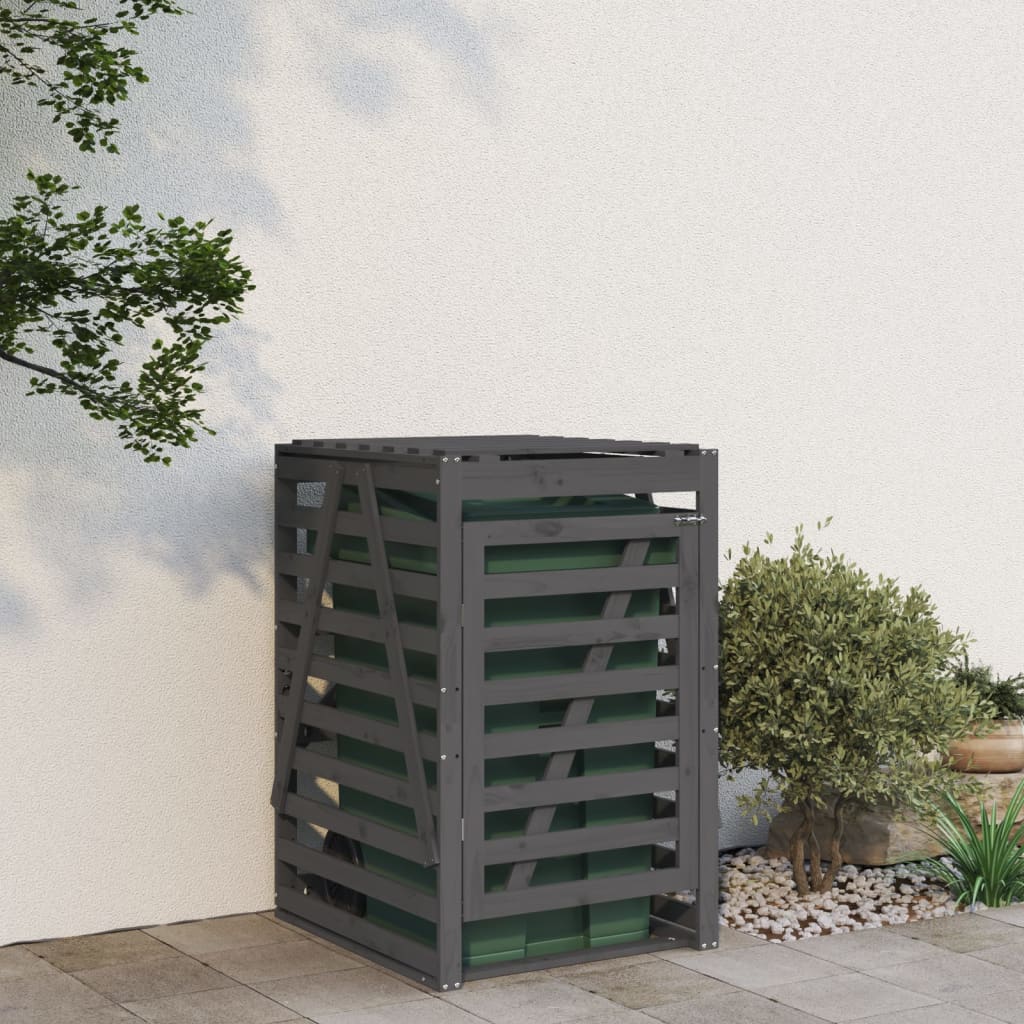JUNG Vida Mülltonnenbox Grau 84x90x128,5 cm Massivholz Kiefer