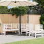 JUNG Vida 3-tlg. Garten-Lounge-Set Weiß Massivholz Kiefer