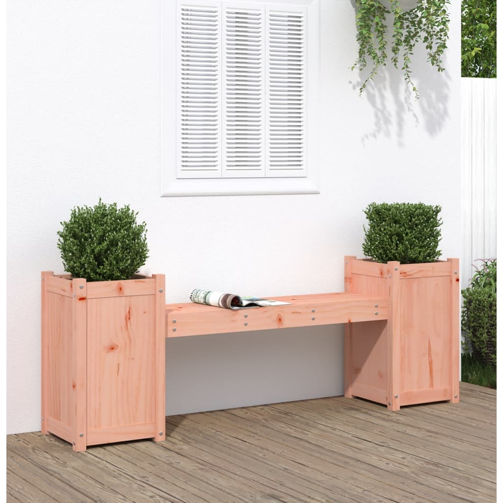 JUNG Vida Gartenbank mit Pflanzkübeln 180x36x63 cm Massivholz Douglasie