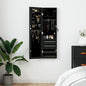 JUNG Vida Schmuckschrank mit Spiegel Wandmontage Schwarz 30x8,5x106 cm