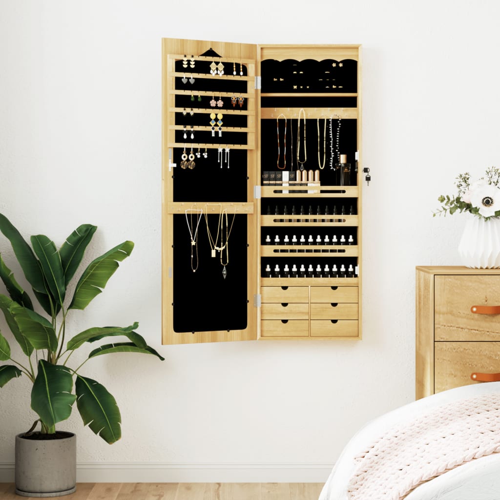 JUNG Vida Schmuckschrank mit Spiegel Wandmontage 37,5x10x106 cm