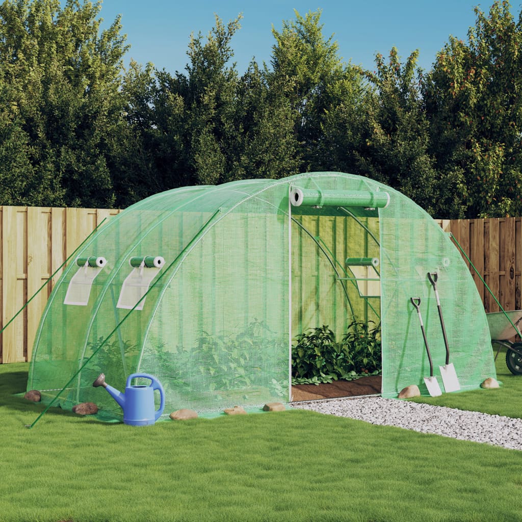 JUNG Vida Gewächshaus mit Stahlrahmen Grün 8 m² 4x2x2 m