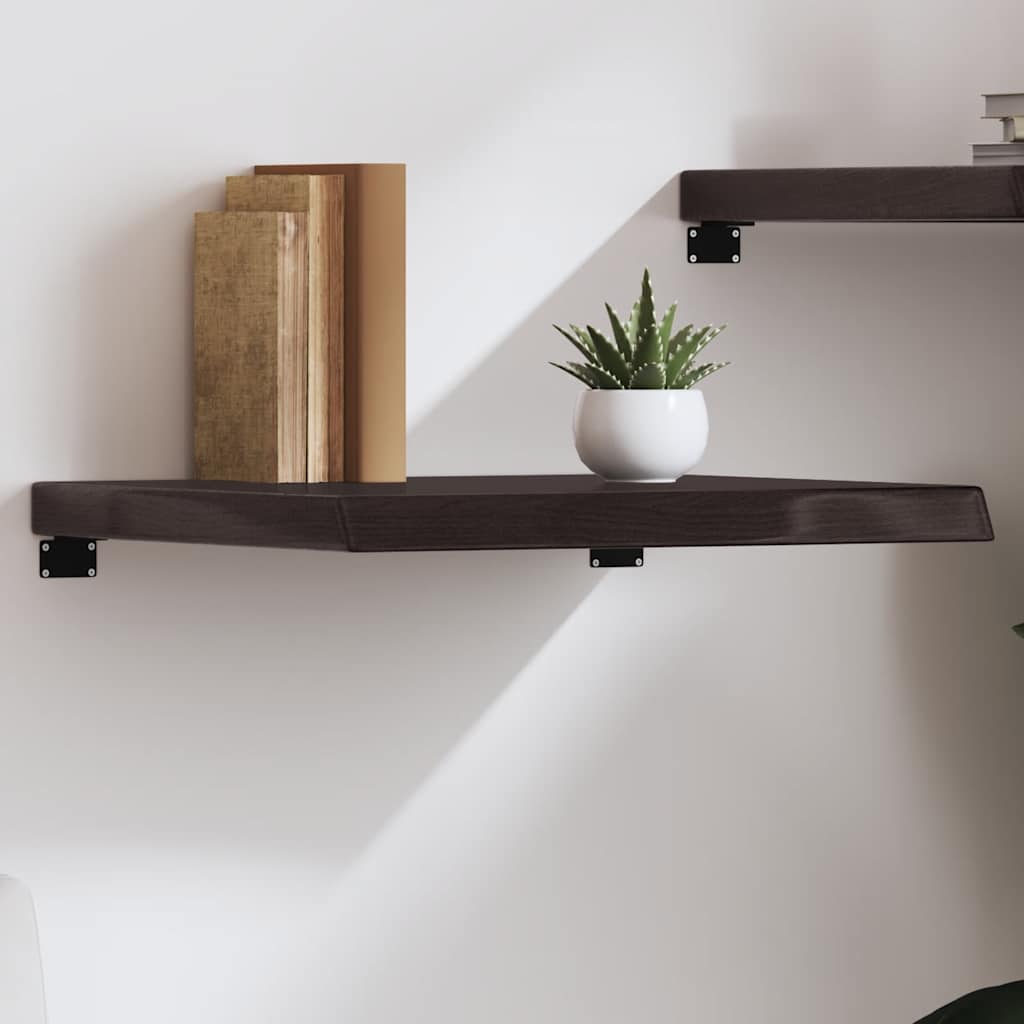 JUNG Vida Wandregal Dunkelbraun 60x60x(2-6) cm Massivholz Eiche Behandelt