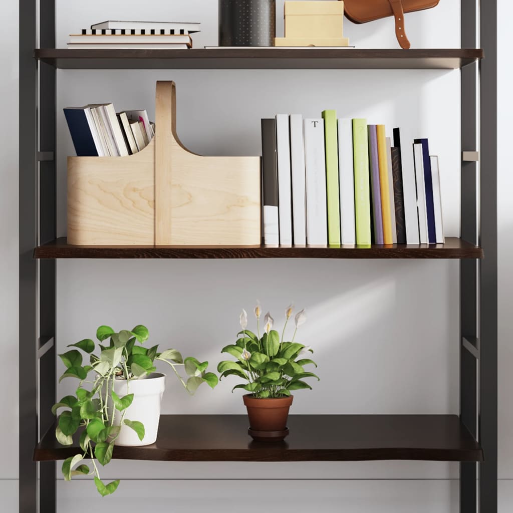 JUNG Vida Wandregal Dunkelbraun 100x50x2 cm Massivholz Eiche Behandelt