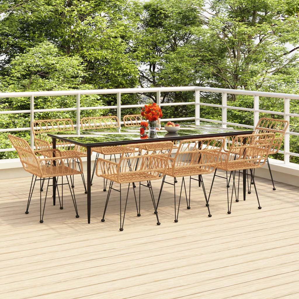 JUNG Vida 9-tlg. Garten-Essgruppe Poly Rattan