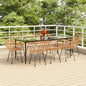 JUNG Vida 9-tlg. Garten-Essgruppe Poly Rattan