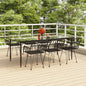 JUNG Vida 7-tlg. Garten-Essgruppe Schwarz Poly Rattan