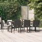 JUNG Vida 9-tlg. Garten-Essgruppe mit Kissen Schwarz Poly Rattan