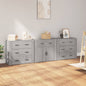 JUNG Vida Sideboards 3 Stk. Grau Sonoma Holzwerkstoff