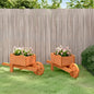 JUNG Vida Pflanzgefäße Schubkarre-Design 2 Stk. 47x15x19 cm Massivholz