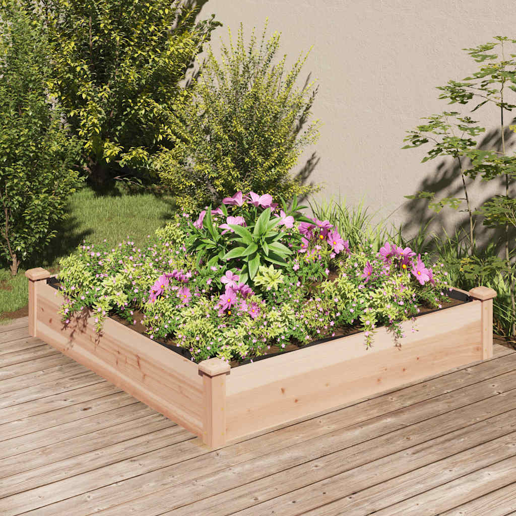 JUNG Vida Hochbeet mit Einsatz 120x120x25 cm Massivholz Tanne