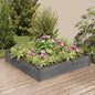 JUNG Vida Hochbeet mit Einsatz Grau 120x120x25 cm Massivholz Tanne