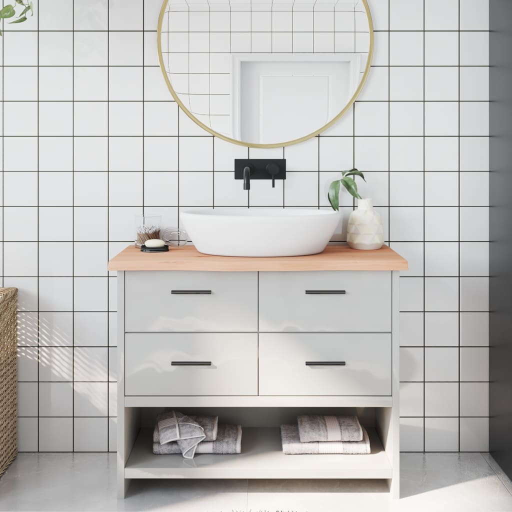 JUNG Vida Waschtischplatte 100x30x(2-4) cm Massivholz Unbehandelt