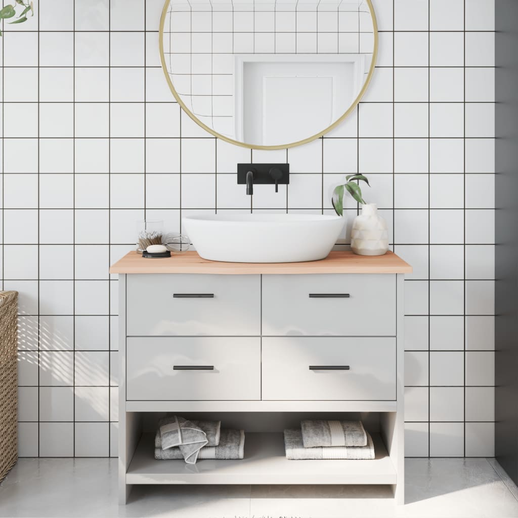 JUNG Vida Waschtischplatte 100x40x2 cm Massivholz Unbehandelt