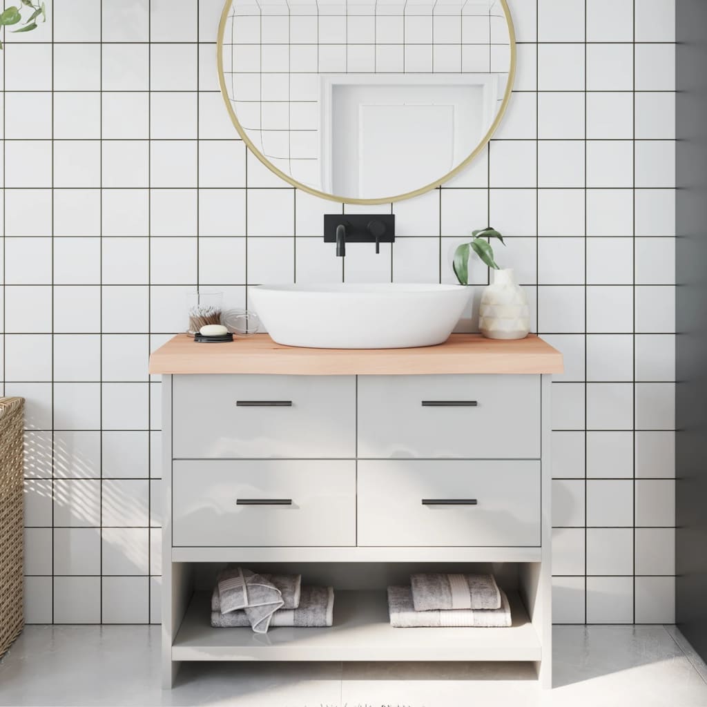 JUNG Vida Waschtischplatte 100x40x(2-6) cm Massivholz Unbehandelt