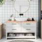 JUNG Vida Waschtischplatte Hellbraun 140x50x(2-4) cm Massivholz Behandelt