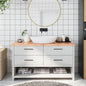 JUNG Vida Waschtischplatte Hellbraun 140x60x(2-4) cm Massivholz Behandelt