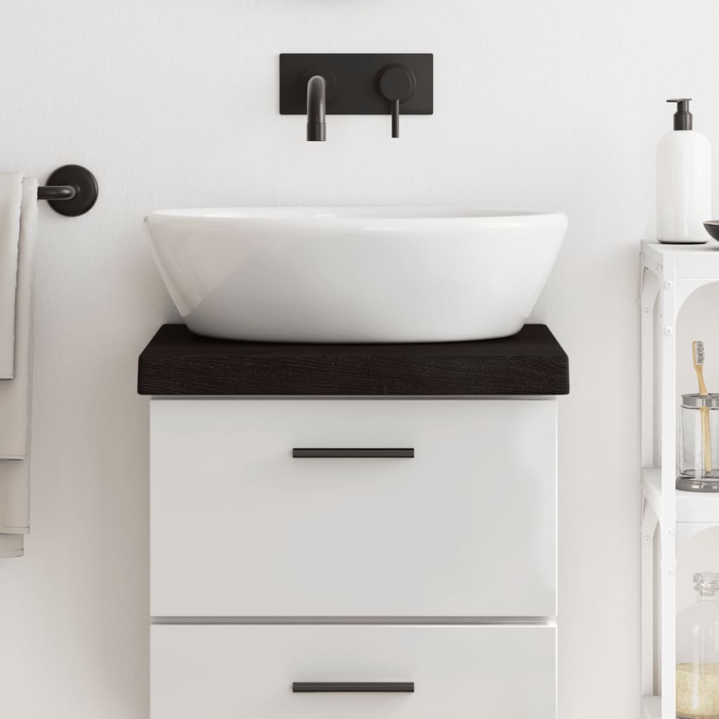 JUNG Vida Waschtischplatte Dunkelbraun 40x30x(2-6)cm Massivholz Behandelt