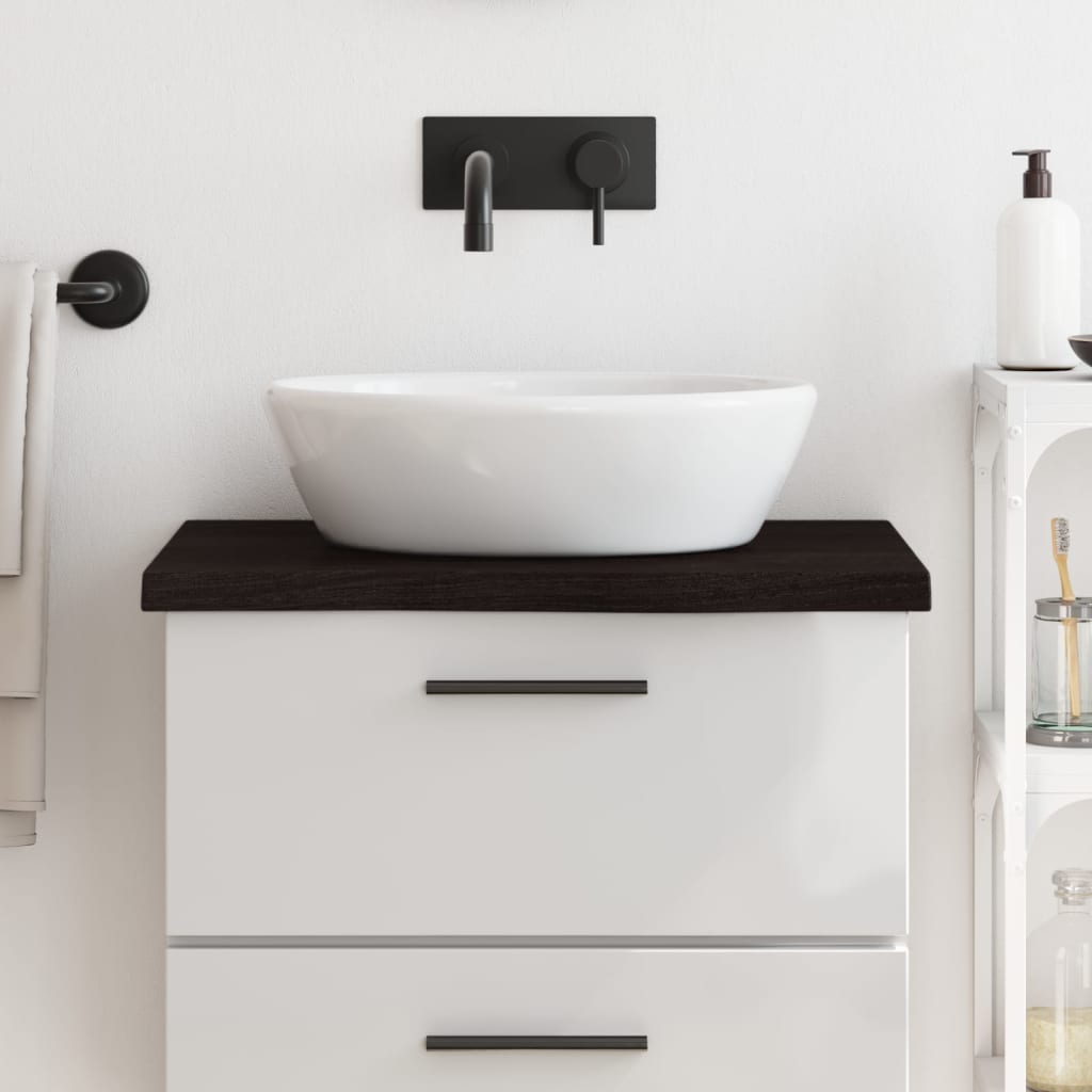 JUNG Vida Waschtischplatte Dunkelbraun 60x60x(2-4)cm Massivholz Behandelt