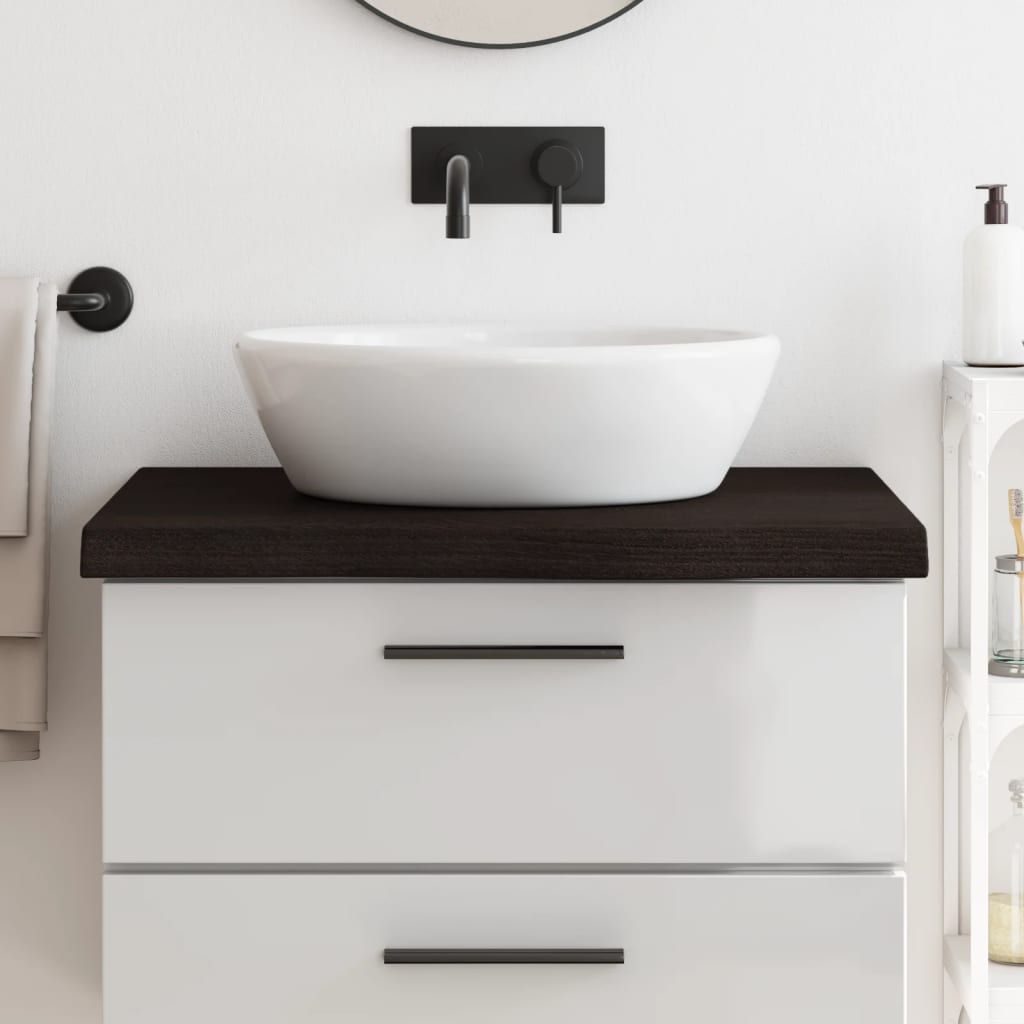 JUNG Vida Waschtischplatte Dunkelbraun 80x60x(2-6)cm Massivholz Behandelt