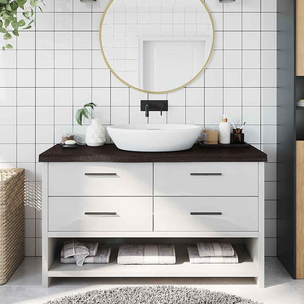 JUNG Vida Waschtischplatte Dunkelbraun 100x40x(2-6)cm Massivholz
