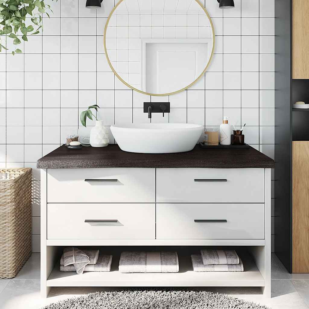 JUNG Vida Waschtischplatte Dunkelbraun 100x60x(2-6)cm Massivholz