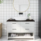 JUNG Vida Waschtischplatte Dunkelbraun 120x50x(2-4)cm Massivholz