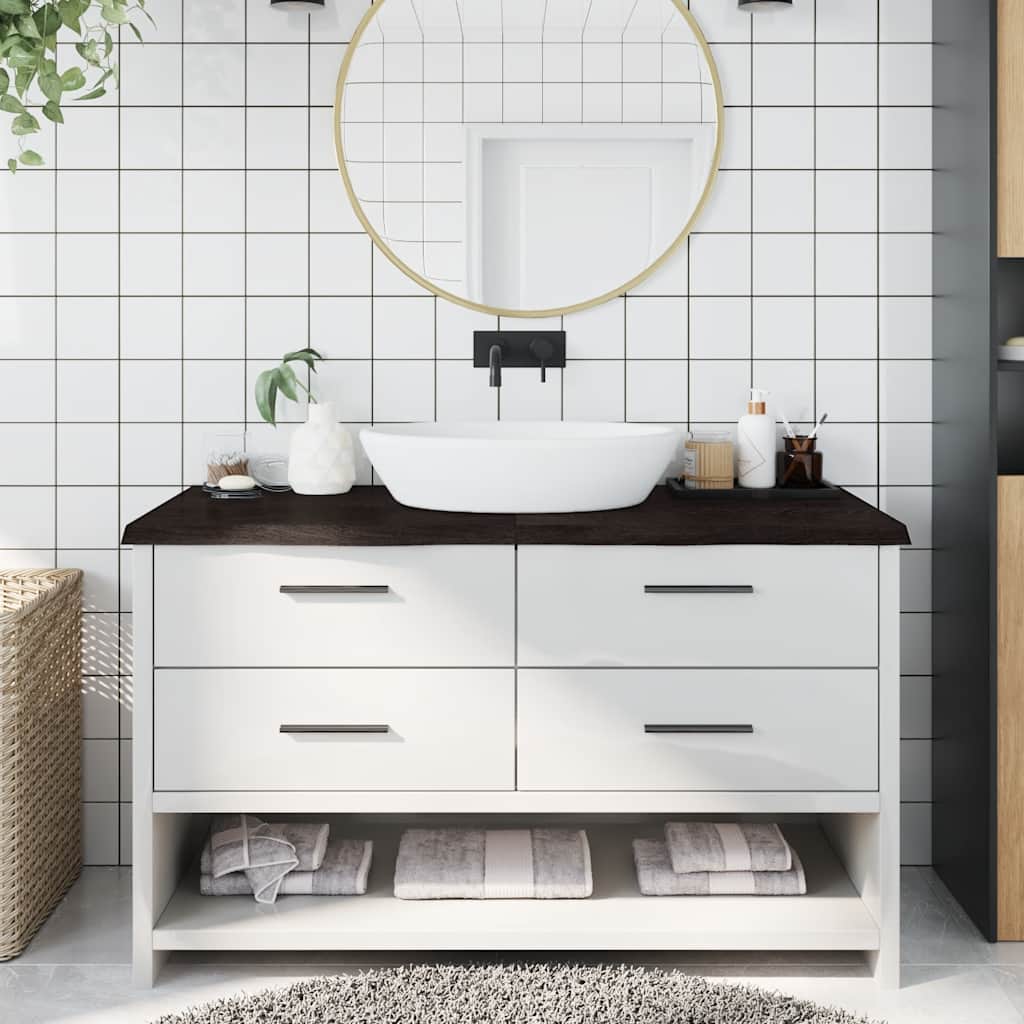JUNG Vida Waschtischplatte Dunkelbraun 140x60x(2-4)cm Massivholz