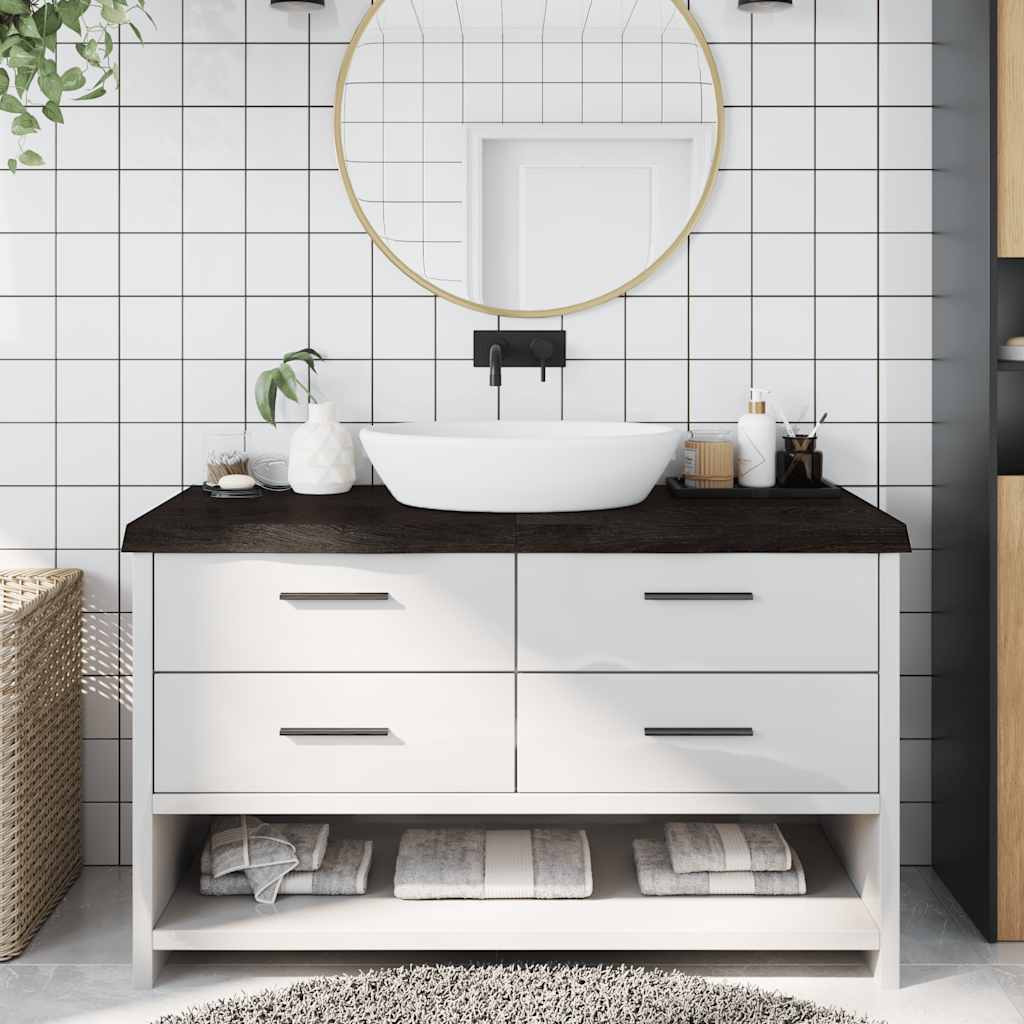 JUNG Vida Waschtischplatte Dunkelbraun 140x60x(2-6)cm Massivholz